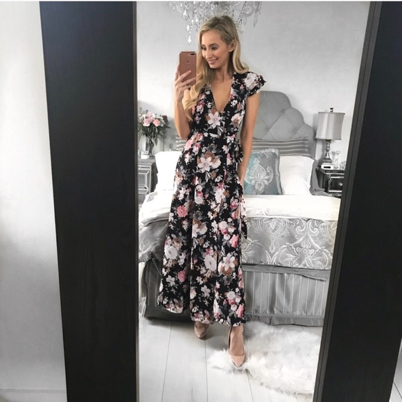 FINAL ONE!!! Floral Print Long Wrap Maxi Dress - Picture 3 of 8